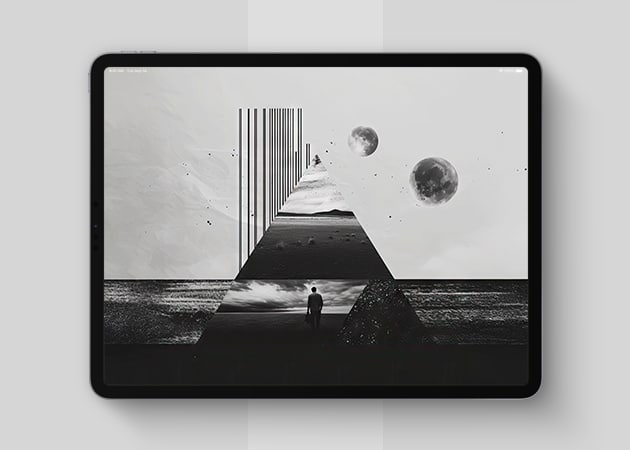 Minimalist abstract art wallpaper for iPad.