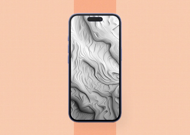 Monochromatic elegance topography iPhone wallpaper.