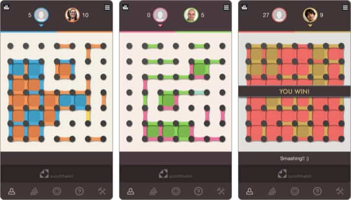Play dots and boxes with friends on iphone