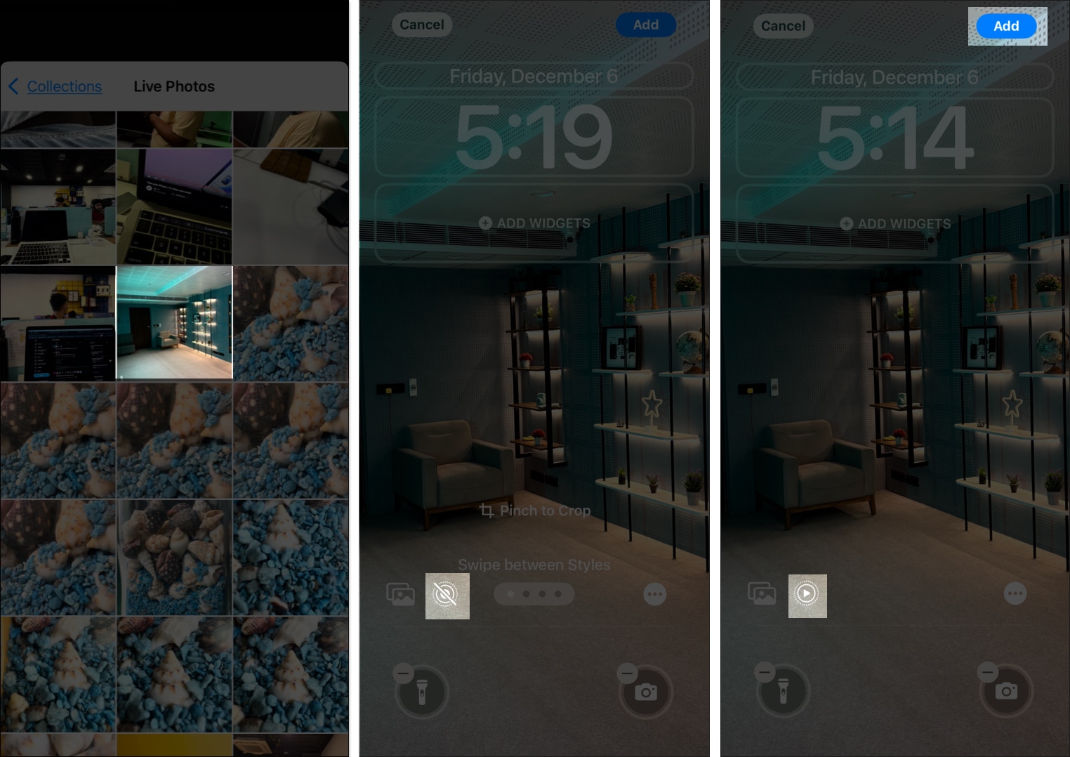 Setting a Live Photo as a Live Wallpaper on an iPhone.