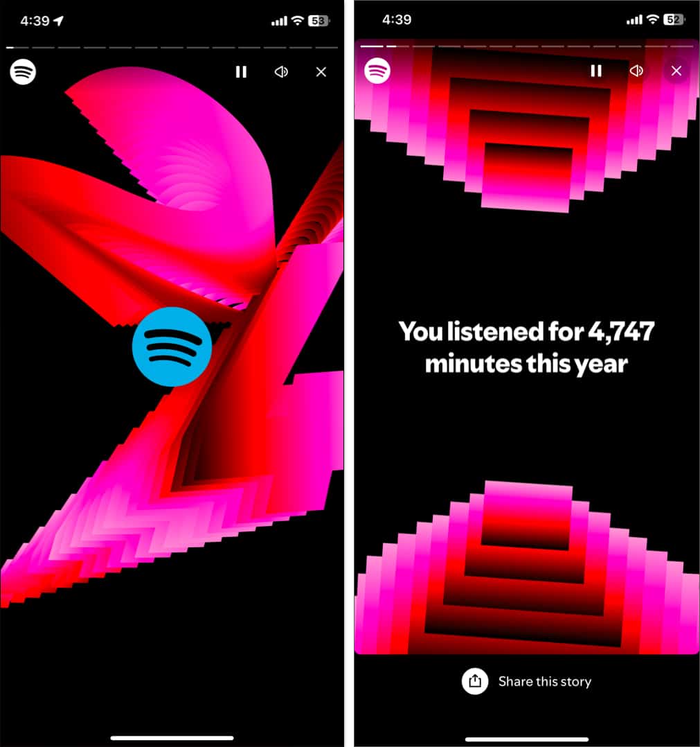 Spotify Wrapped 2024 highlights reel.