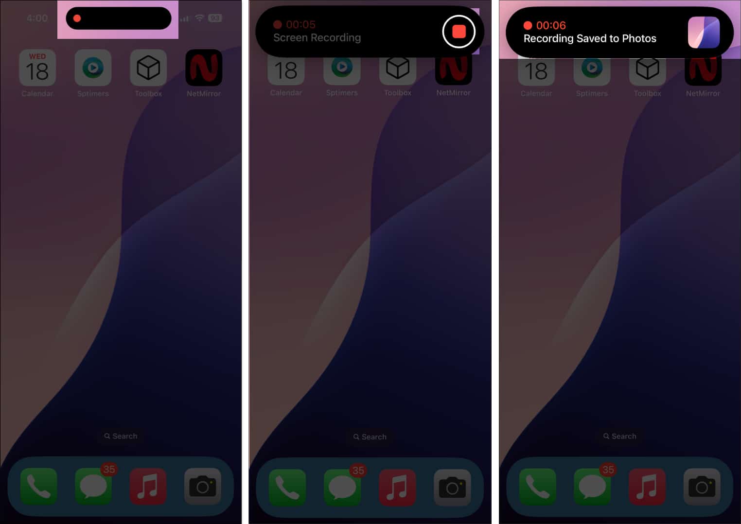 Stop screen recording on iPhone.