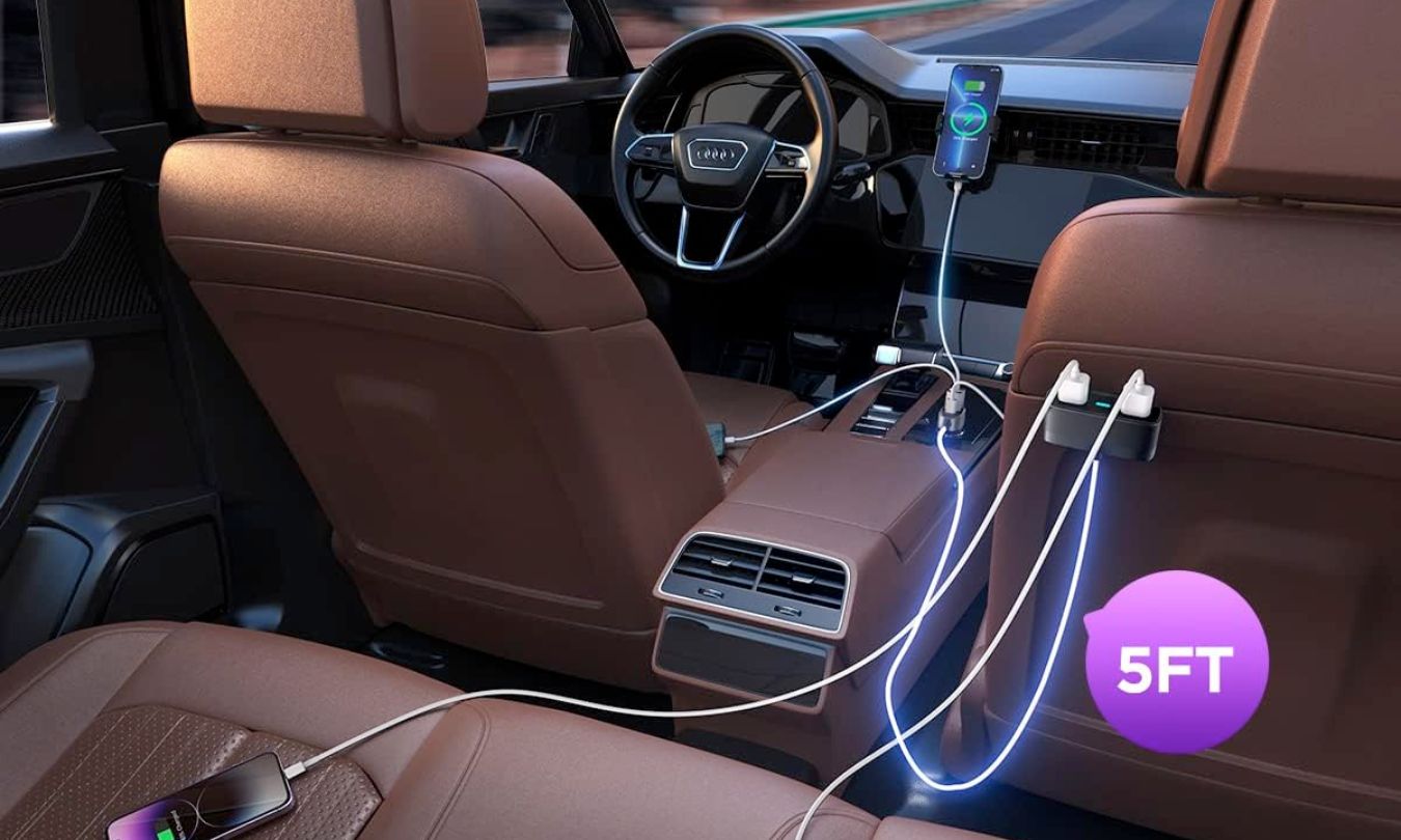 Tollefe 5 in 1 usb car charger multi port