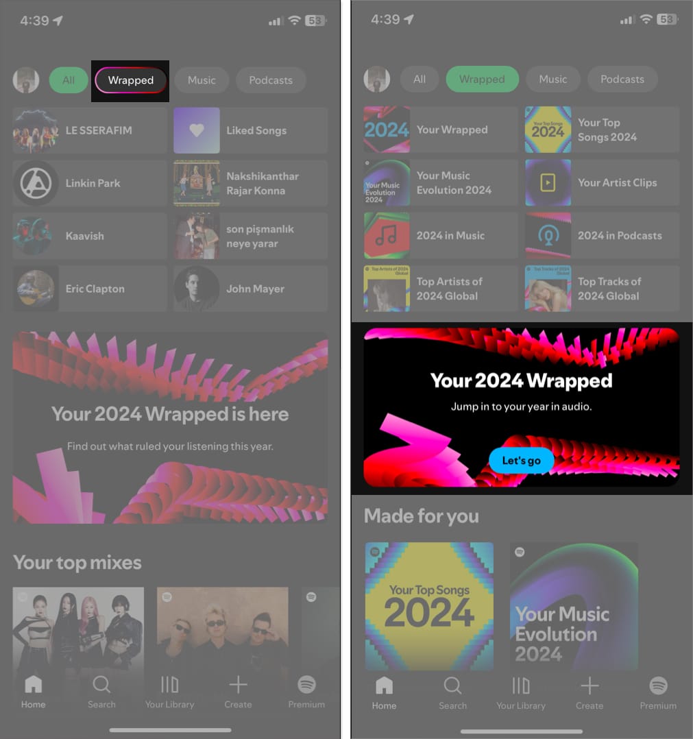 Spotify Wrapped 2024 poster in Spotify.