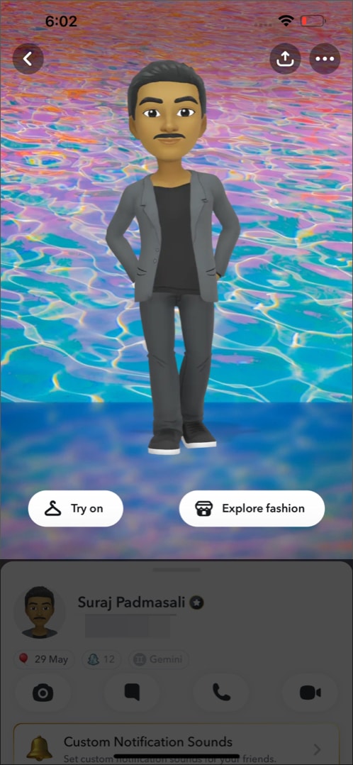 Exclusive bitmoji background for Snapchat Premium.
