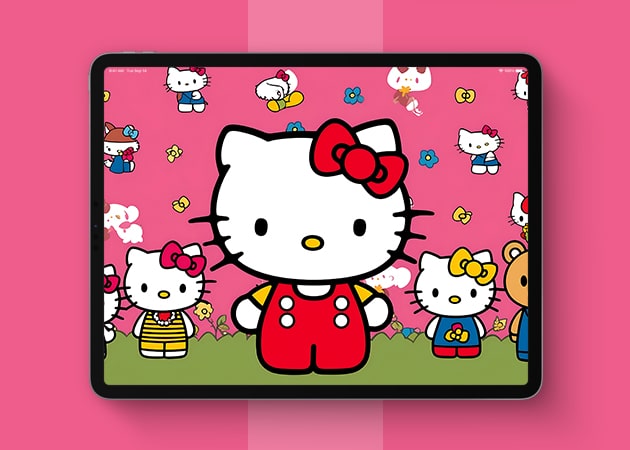Hello Kitty and friends wallpaper for iPad.