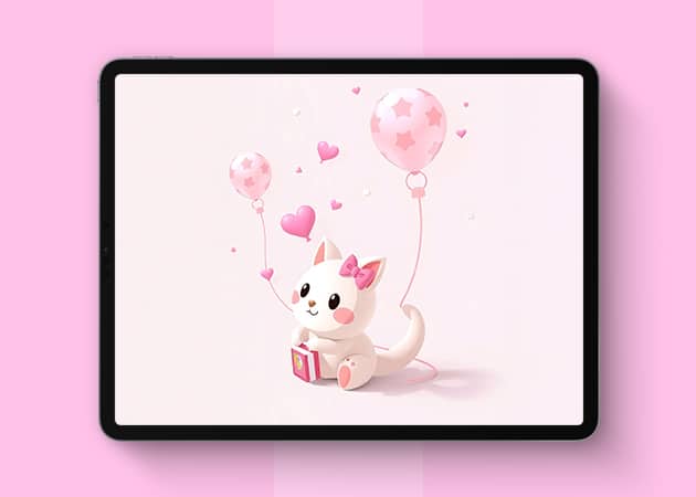 Minimalist Hello Kitty wallpaper.