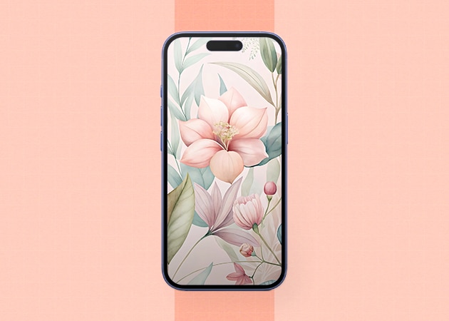 Pastel floral wallpaper.