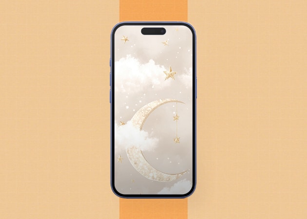 Pastel moon and stars.