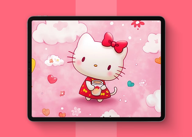 Pink Hello Kitty wallpaper for iPad.