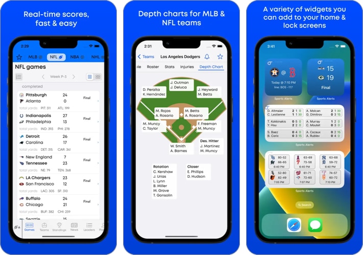 Sports Alerts app for iPhone.