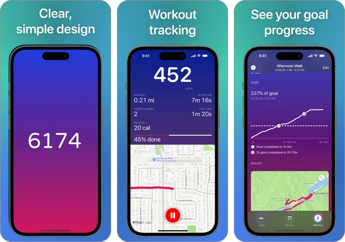 Steps Activity Tracker app for iPhone.