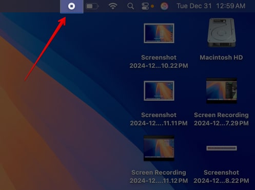 Stop screen recording on Mac.