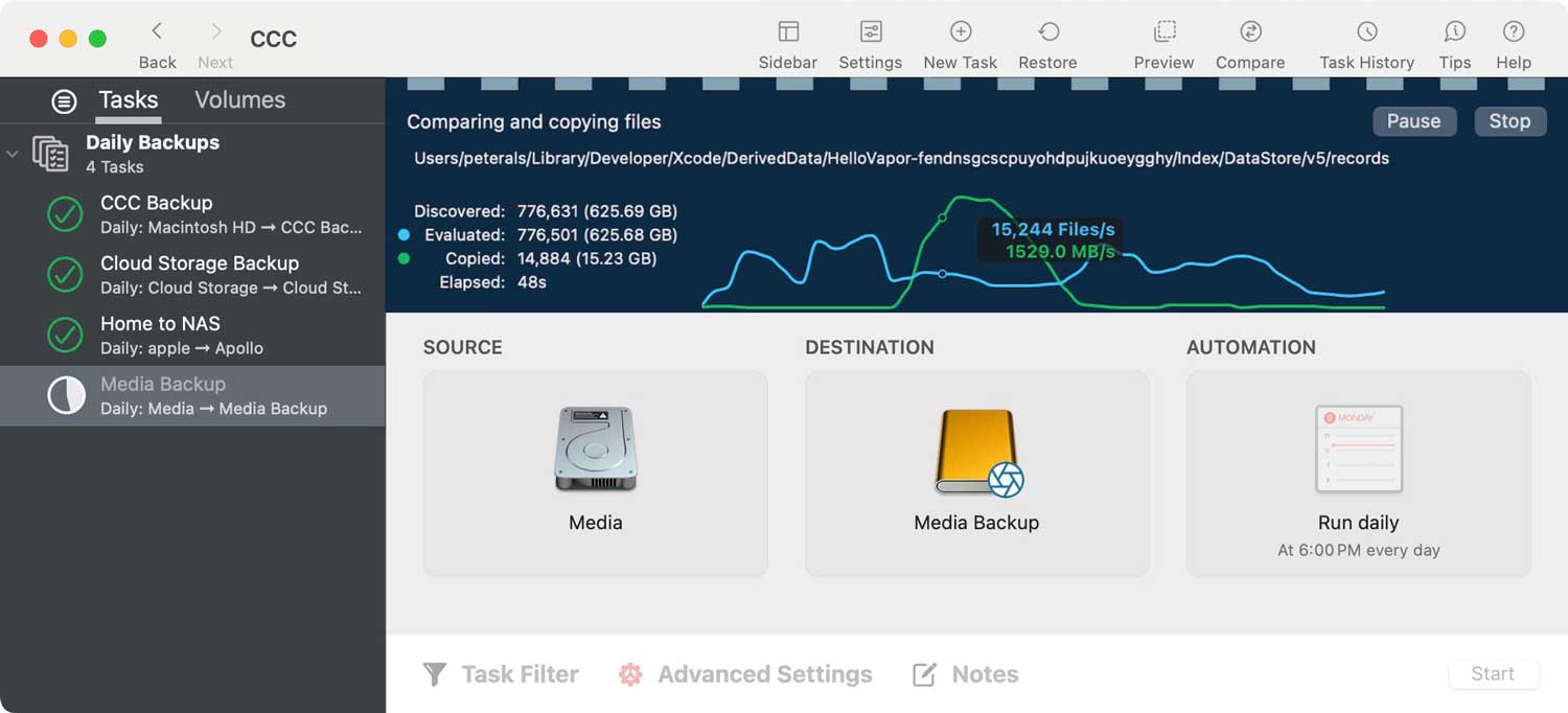 Carbon Copy Cloner software.