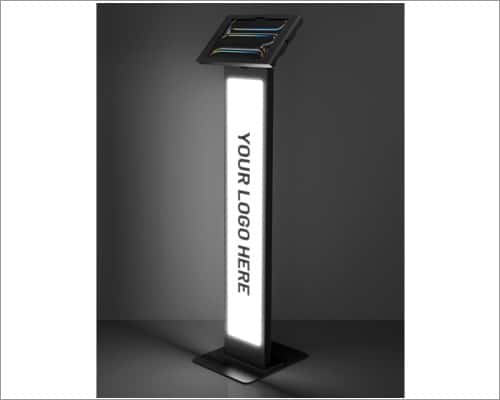 Compulocks iPad Floor Stand With Tablet Enclosure and Lighting Kit.
