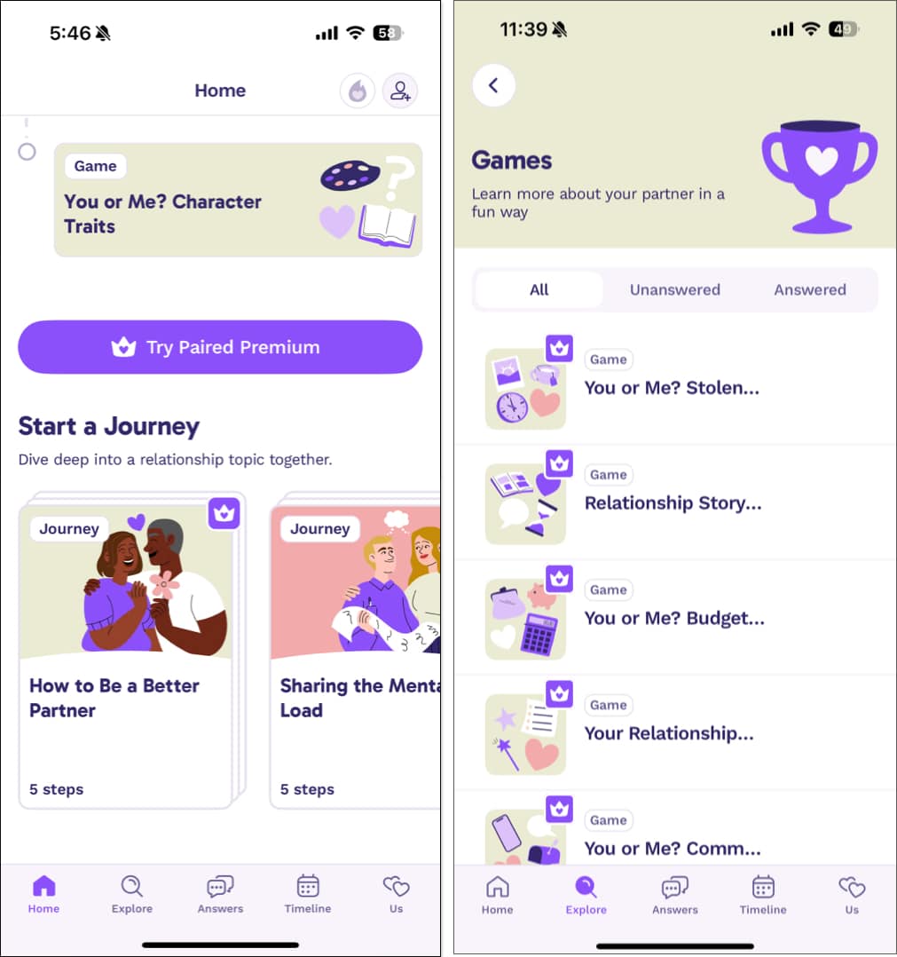 iOS Paired app for couples.