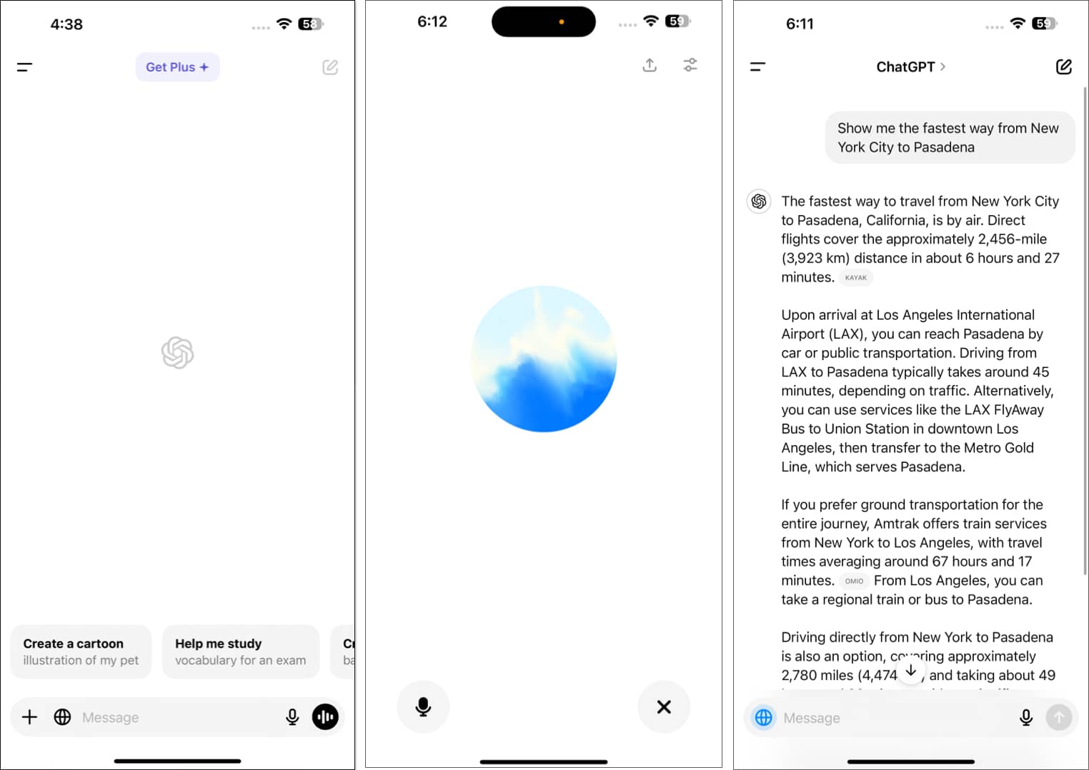 Official ChatGPT app on an iPhone.