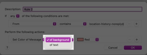 Choosing set color of background.