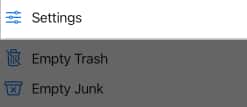 Choosing Settings option from the drop down menu.
