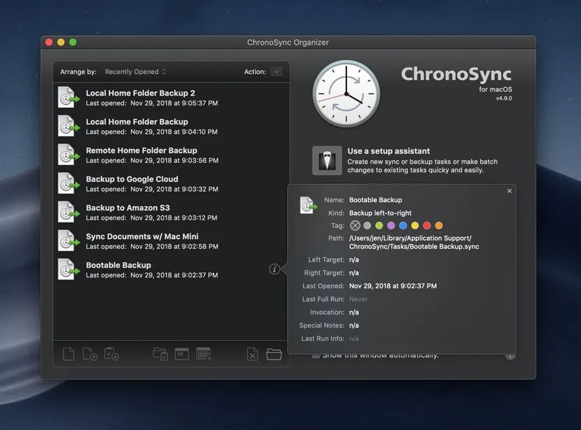 ChronoSync Mac backup software.