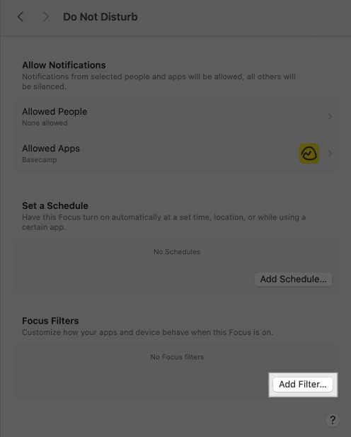 Click on Add filter button.