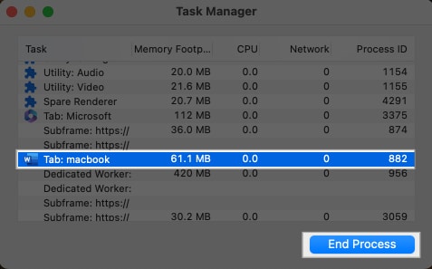 Click on end process button from the task manager.