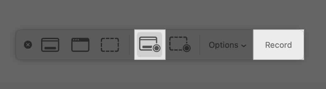 Click on Record on the screenshot tool on your Mac.