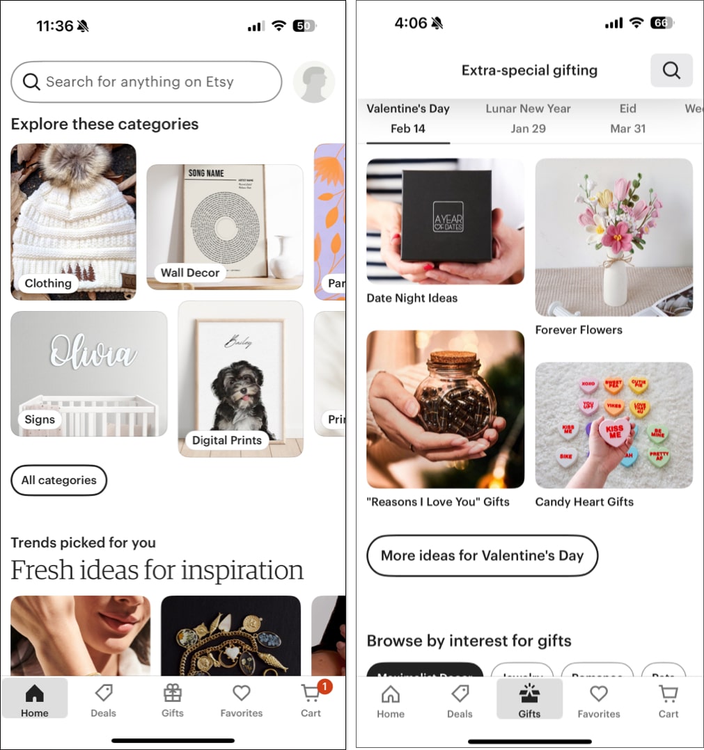 Etsy: Shop & Gift with Style iOS app.