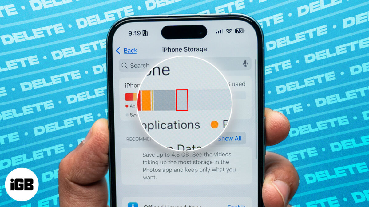 Iphone storage page in ios settings app