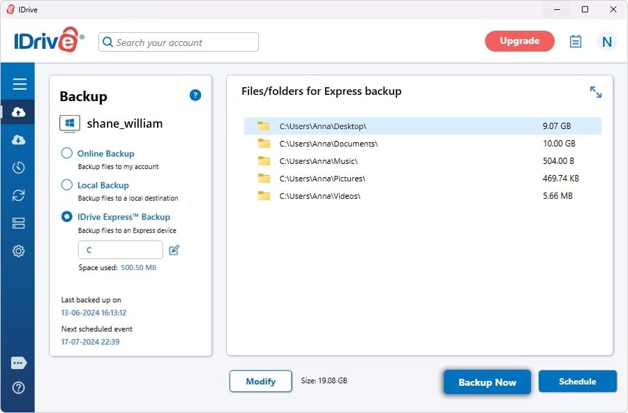 iDrive software to backup mac.