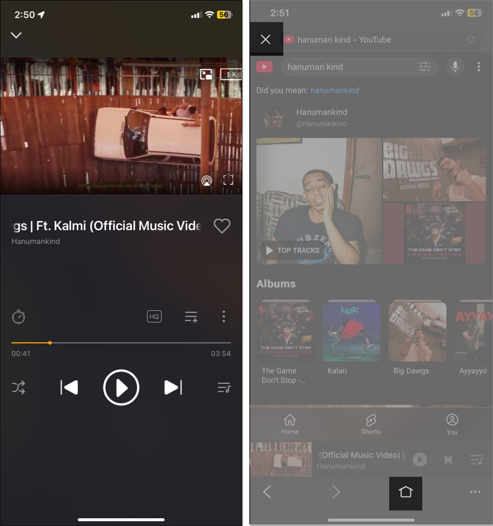Playing song in offline music player and browser app.