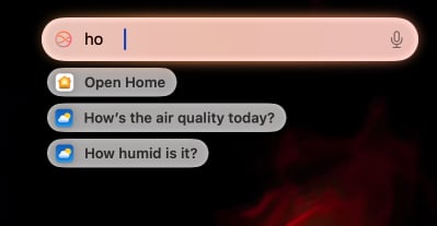 Entering text command in the Type to Siri text box on a Mac.