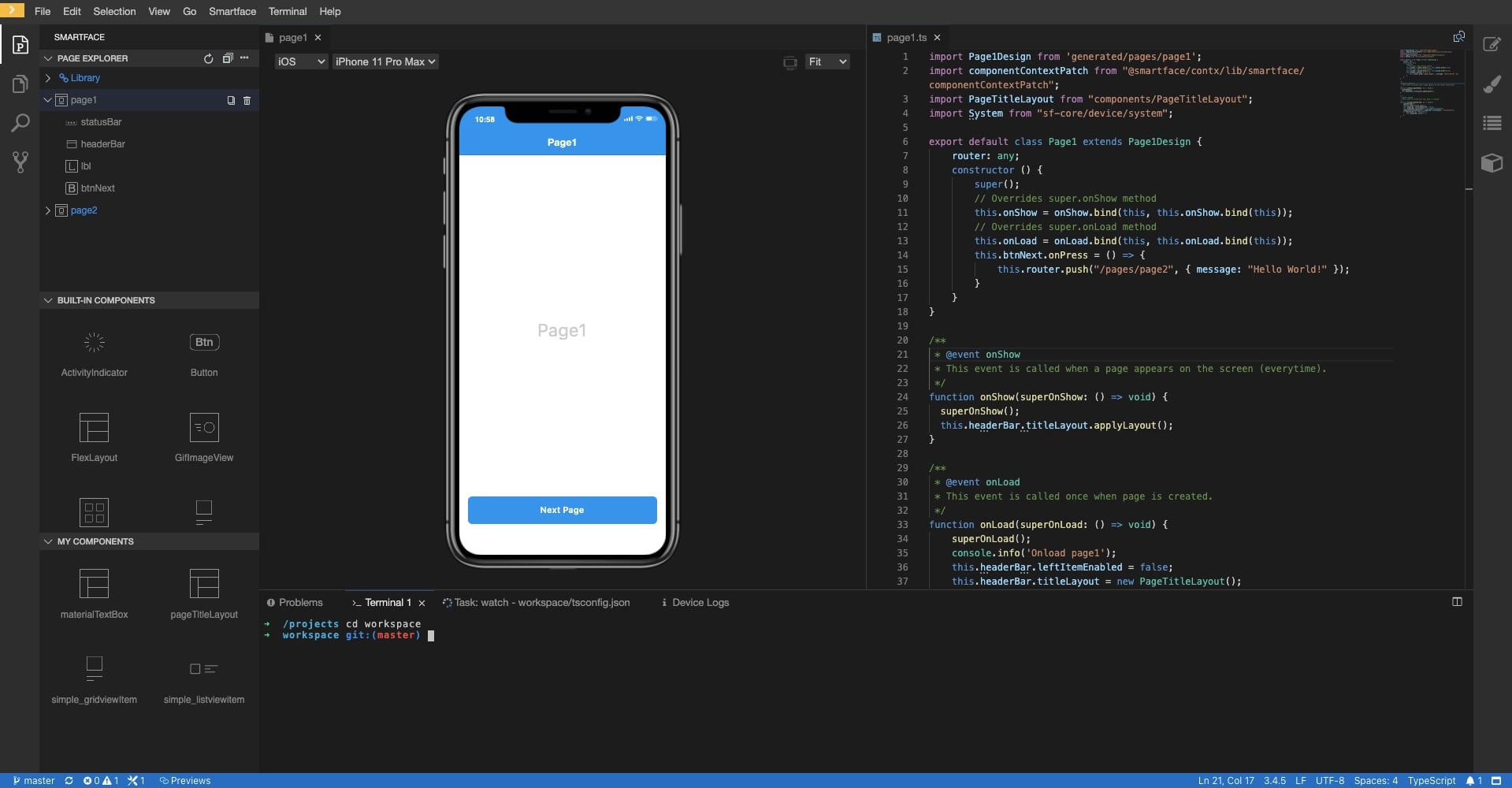 Smartface emulator.