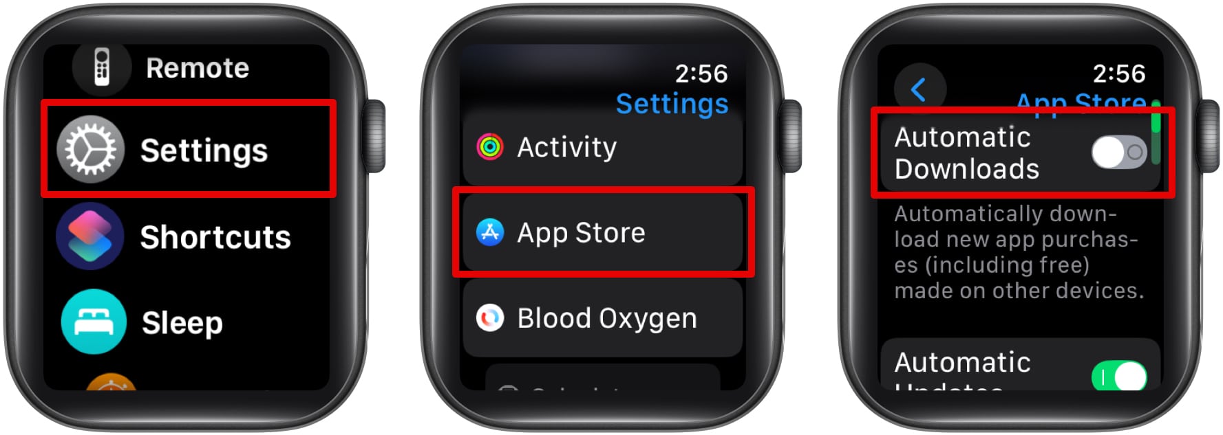 Turning off Automatic Downloads in the Apple Watch Settings app.