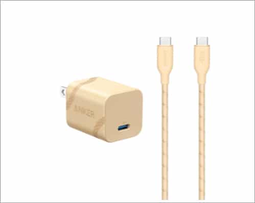 Anker charger (30W with USB-C cable).