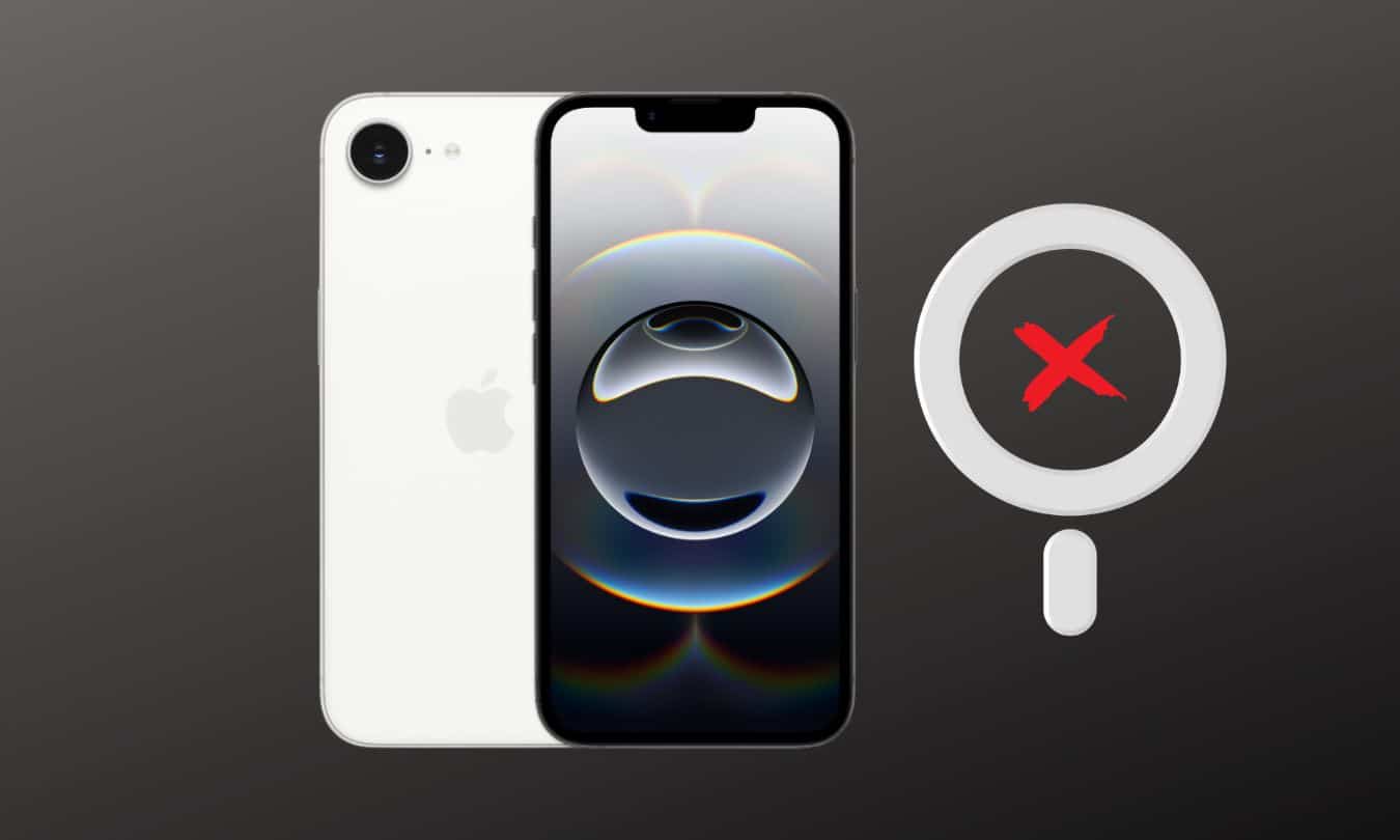 Missing MagSafe support on the iPhone 16e.