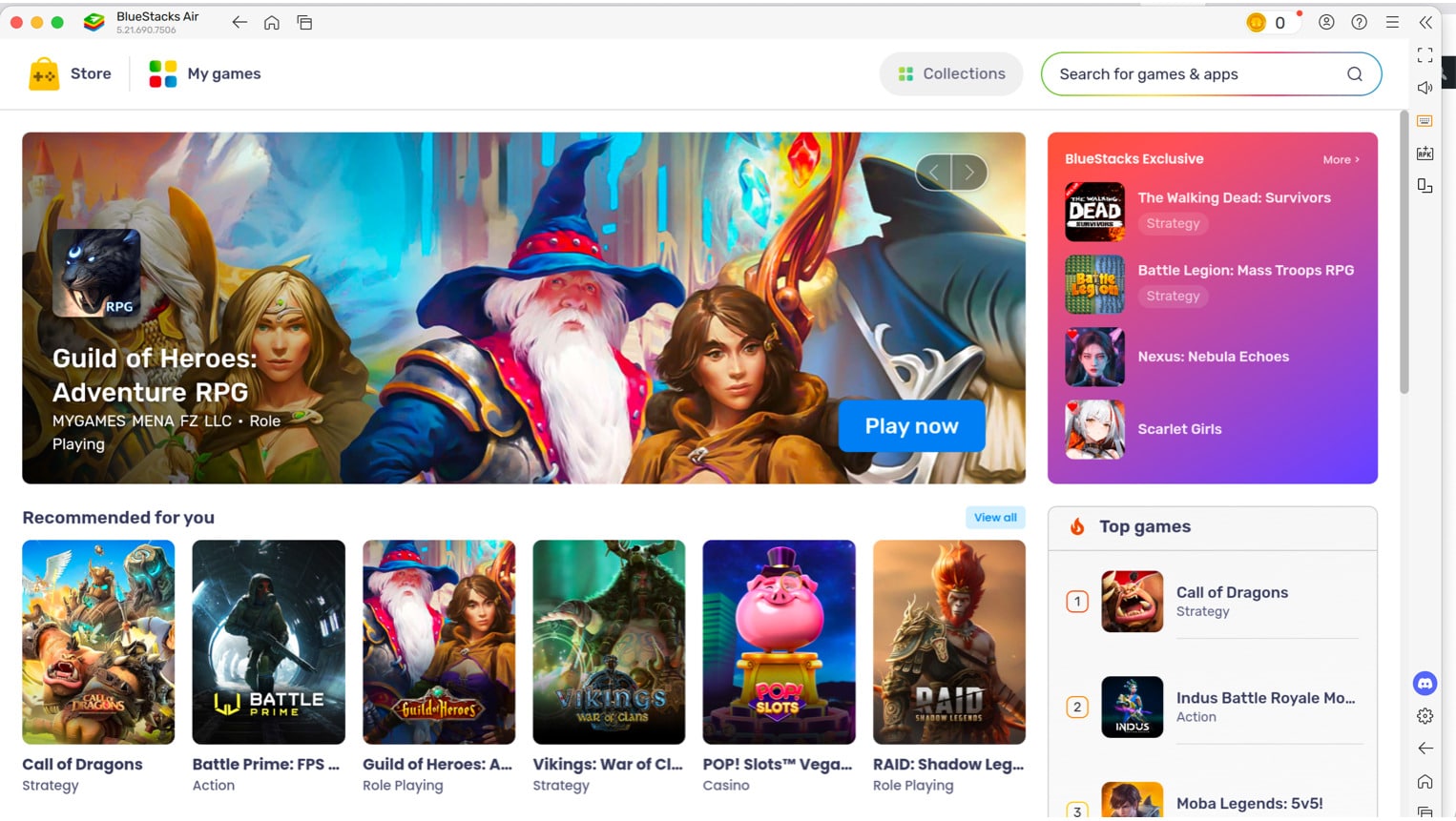 BlueStacks most popular Android emulator.