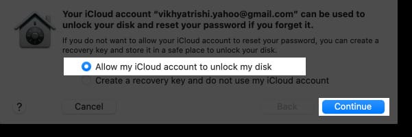 Choosing a recovery method to unlock your disk if you forget your Mac password.