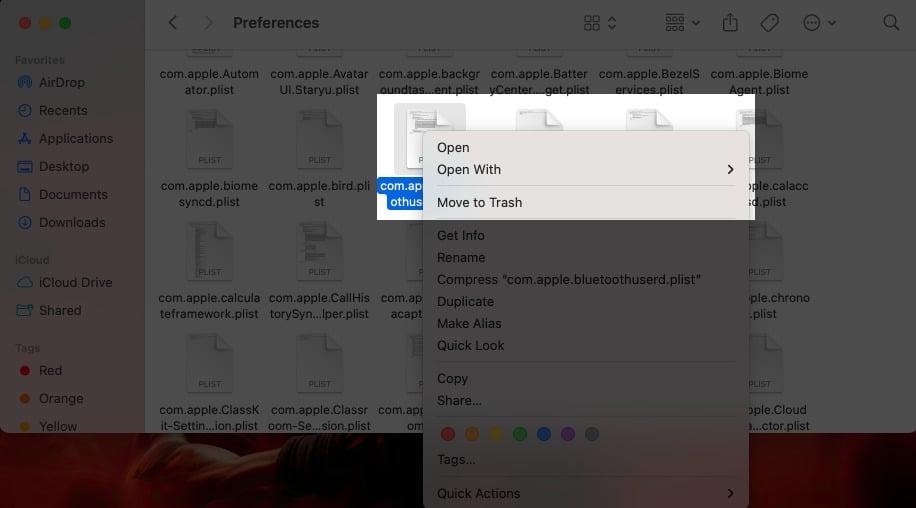 Delete Bluetooth system files on Mac.