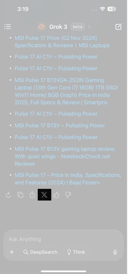 Sharing a Grok search result on X.