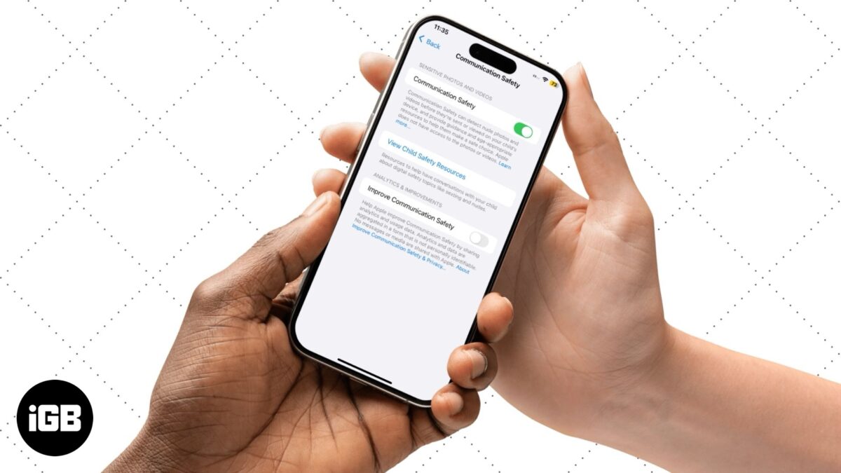 Communication safety feature on an iphone
