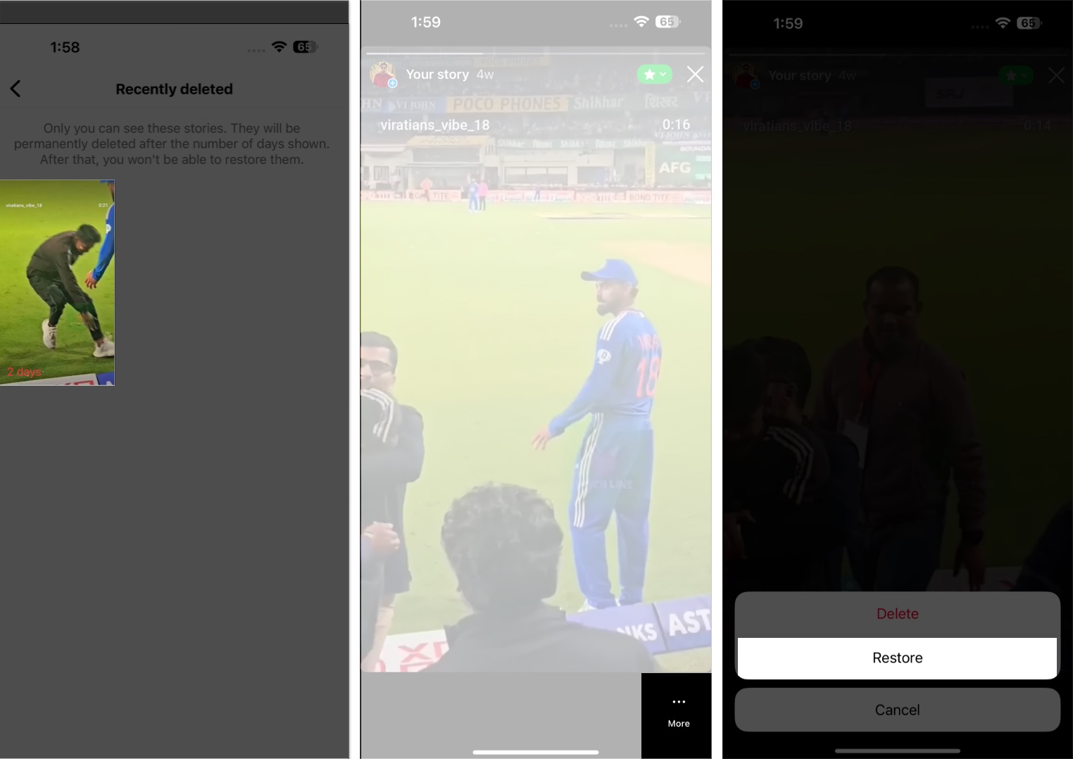Go to the recently deleted section select the post and tap restore