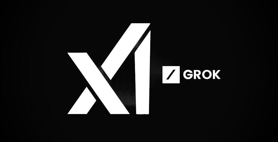 Grok AI logo.