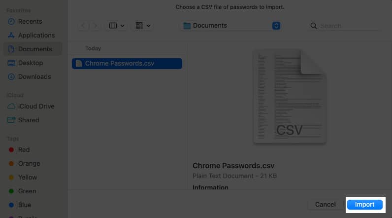 Import your old passwords into Passwords app.