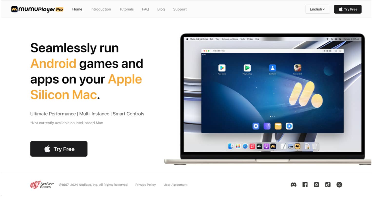 MuMuPlayer Pro Android emulator designed for Apple Silicon Macs.