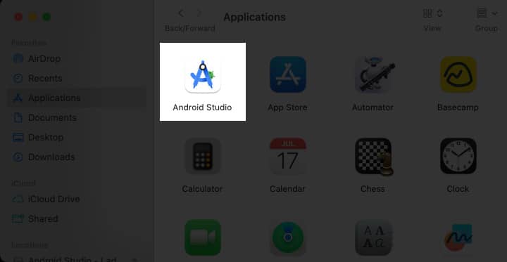 Open Android Studio on your Mac.