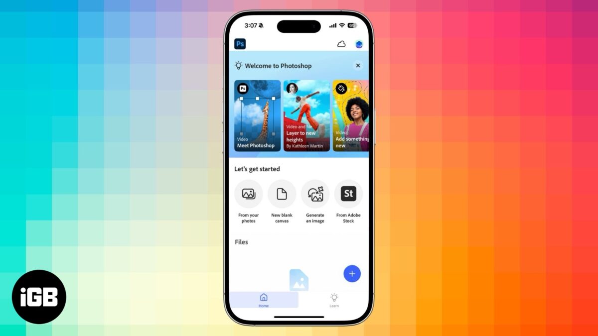Adobe's photoshop app on an iphone