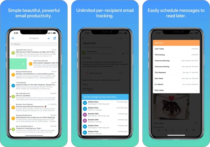 Polymail email app for iPhone and iPad.