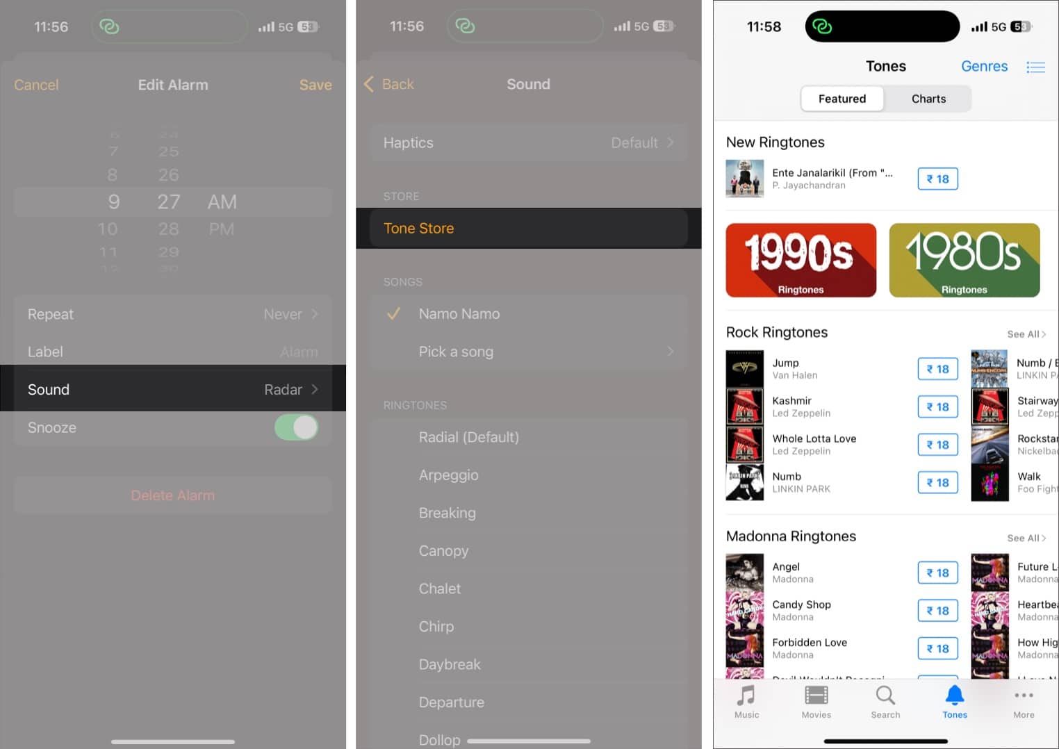 Tap on Sound then tap Tone Store If iTunes Store app is not installed you will be redirected to App Store to download it.