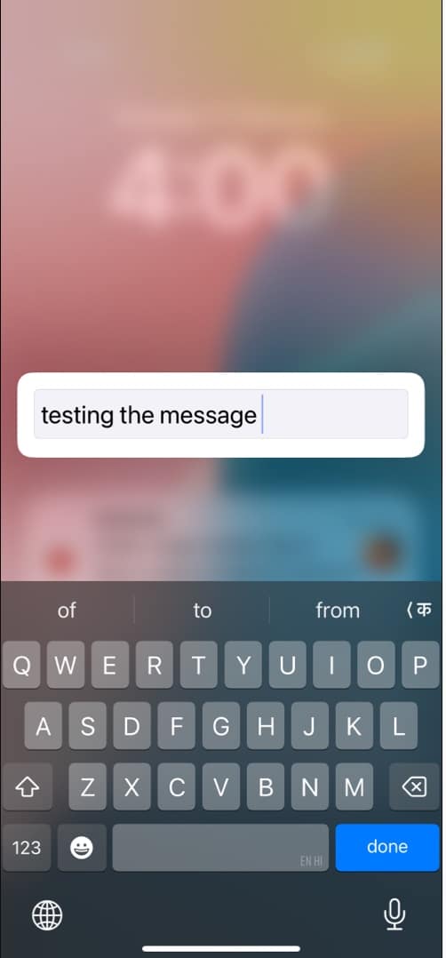 Entering text on an Apple Watch by typing it on the paired iPhone.